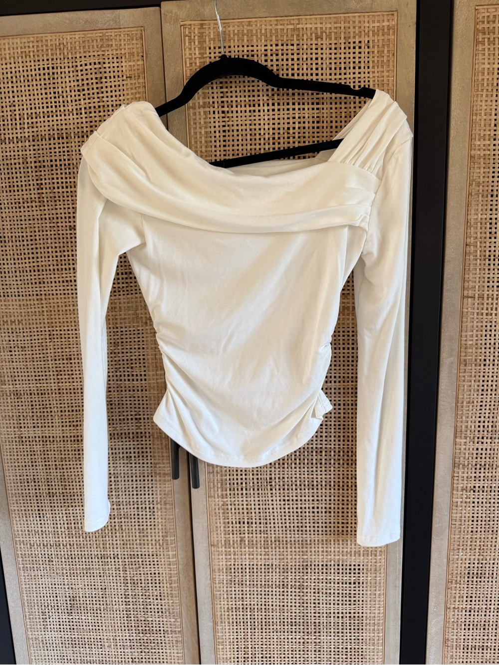 NWOT Off-Shoulder Long Sleeve Top — White/Cream